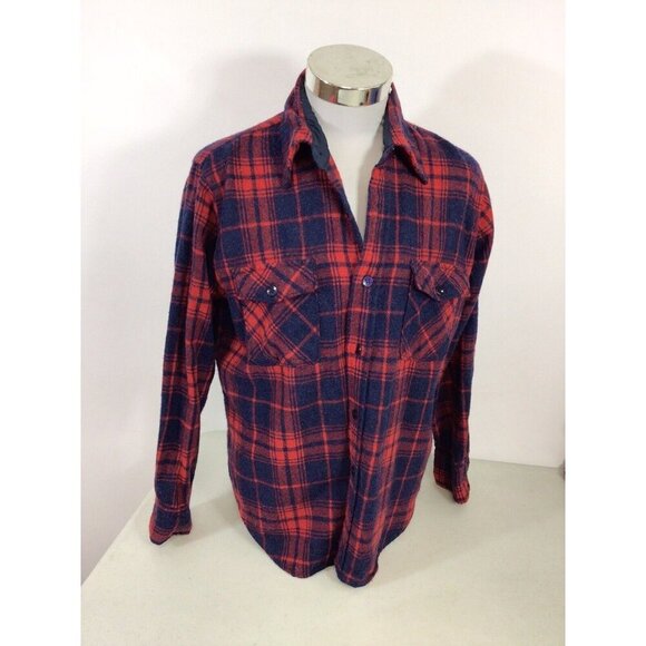 Christopher Rand Wool Plaid Shirt Mens Medium - Picture 6 of 6